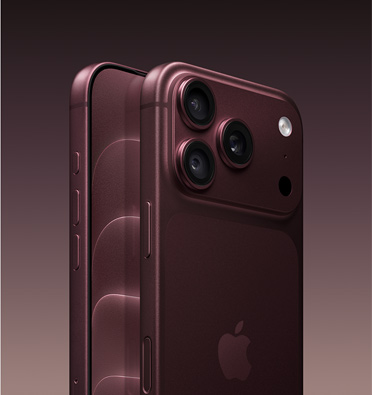 iPhone 18 Pro, Burgundy color, side angle, partial front exterior, all-screen design display, action button, volume up/down buttons, iPhone 18 Pro, Burgundy color, side angle, complete back exterior, 48MP Pro Fusion camera system, Apple logo in center, side button, Camera Control button