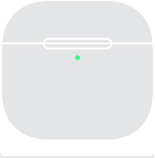 Illustratsioon AirPods 5 laadimiskarbist, mille esipaneeli laius on 50,1 mm.